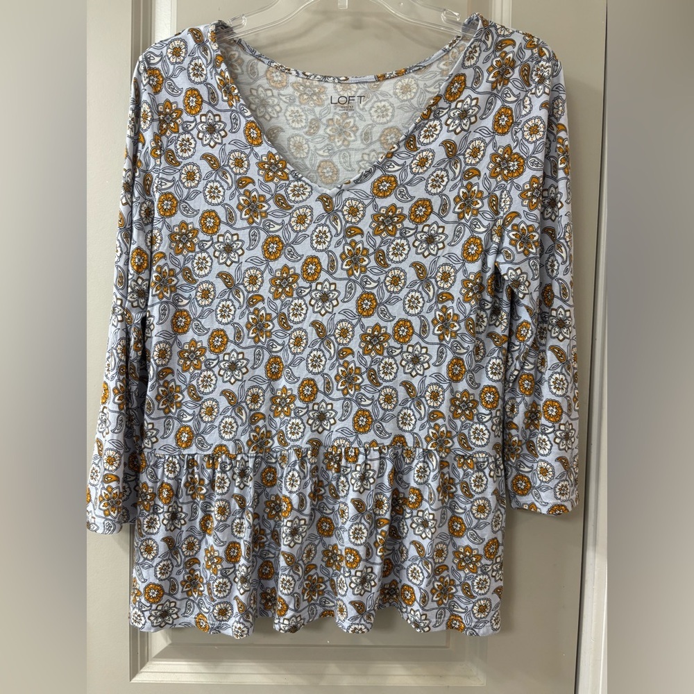 LOFT Tunic Top with Floral Print